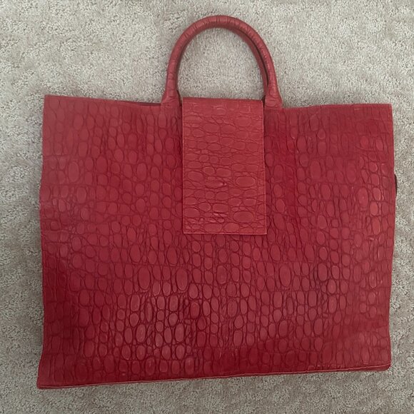 Red Leather Laptop/Portfolio Briefcase - Picture 1 of 6